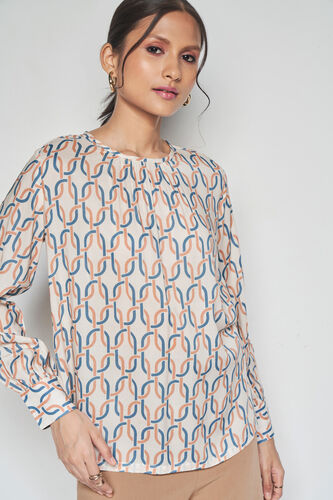 Print Picnic Top, Cream, image 3